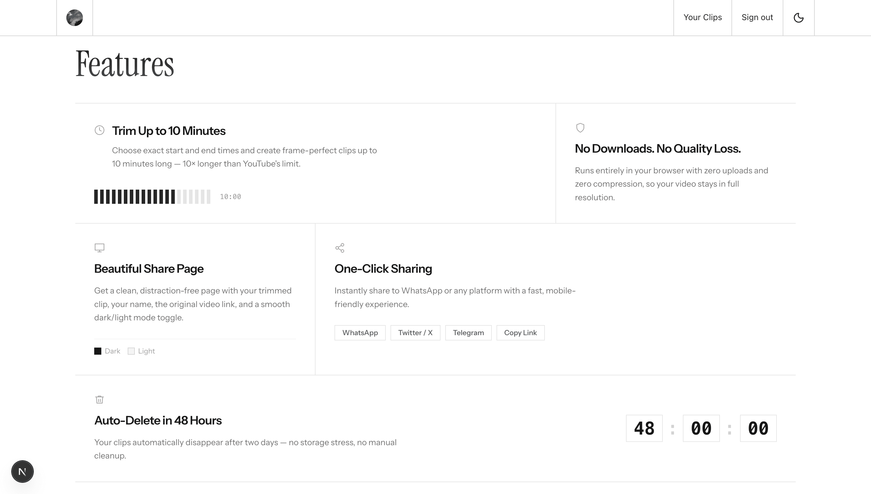 Features overview