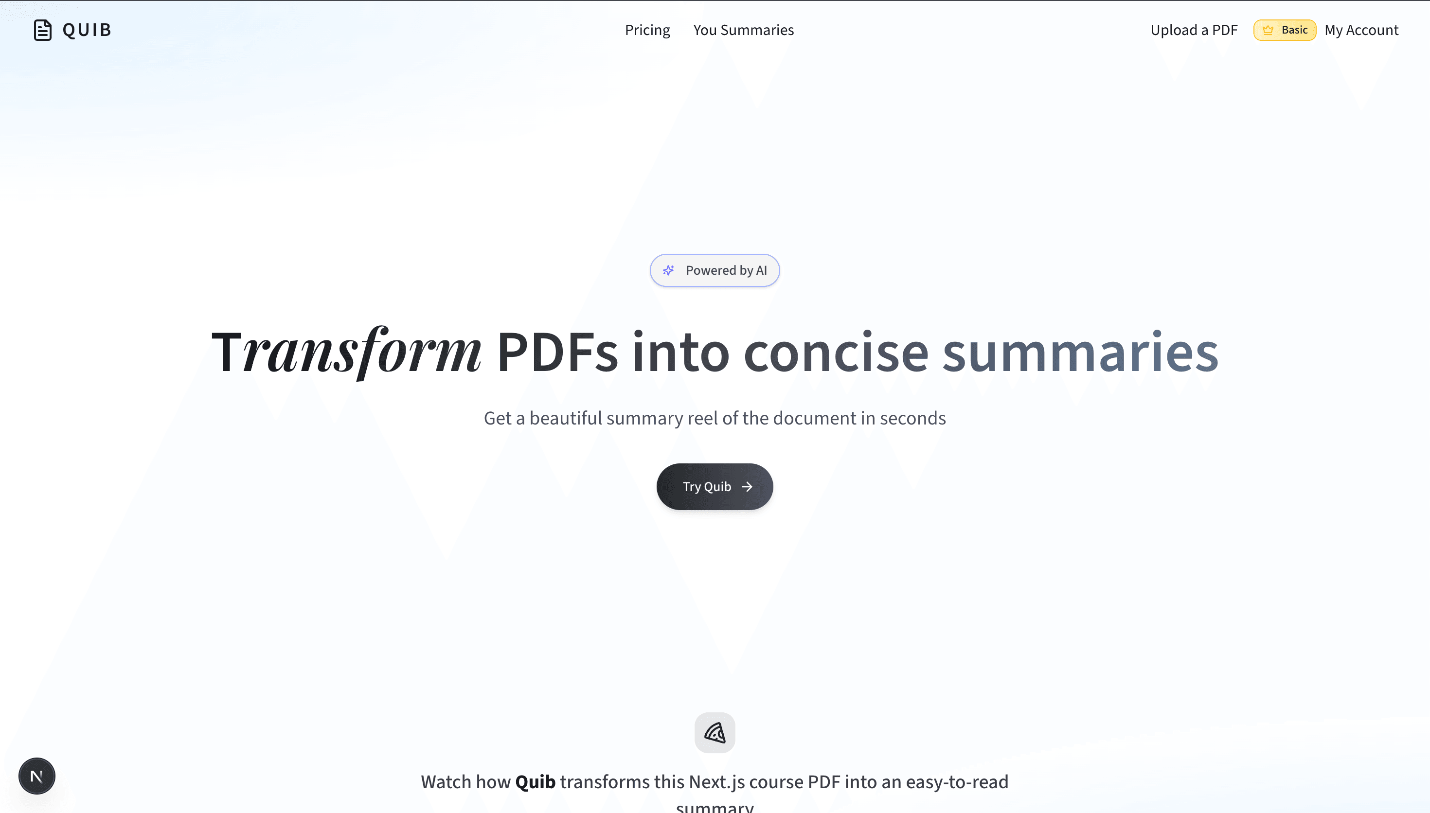Landing page